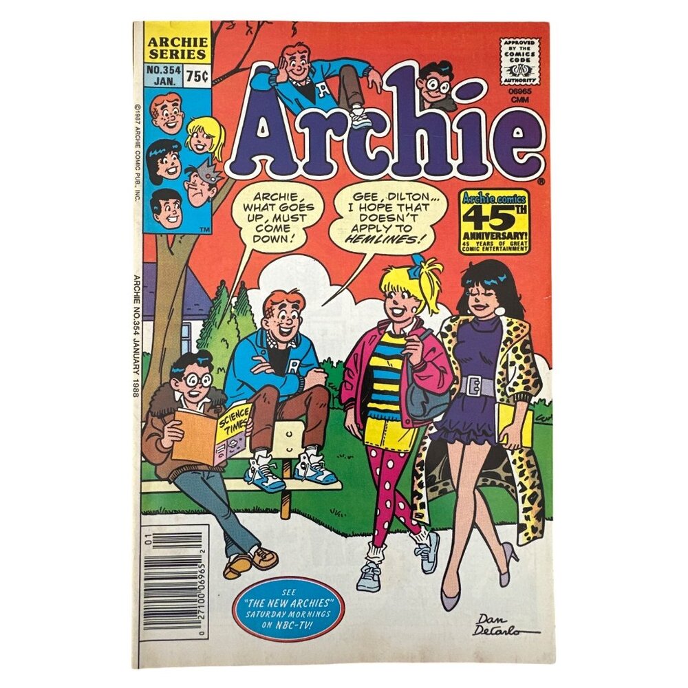 Archie Comics Issue No 354 Jan 1988 Vtg 45th Anniversary Edition Bagged Boarded